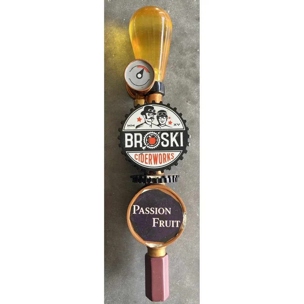 Broski Ciderworks Passion Fruit Draft Beer Tap Handle Tapper Mancave Bar Pub